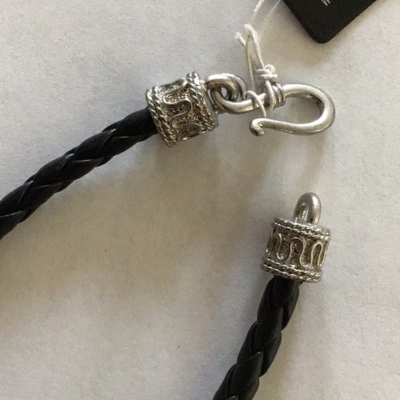 Modern Black and Silver Braided Bracelet - Picture 4 of 4